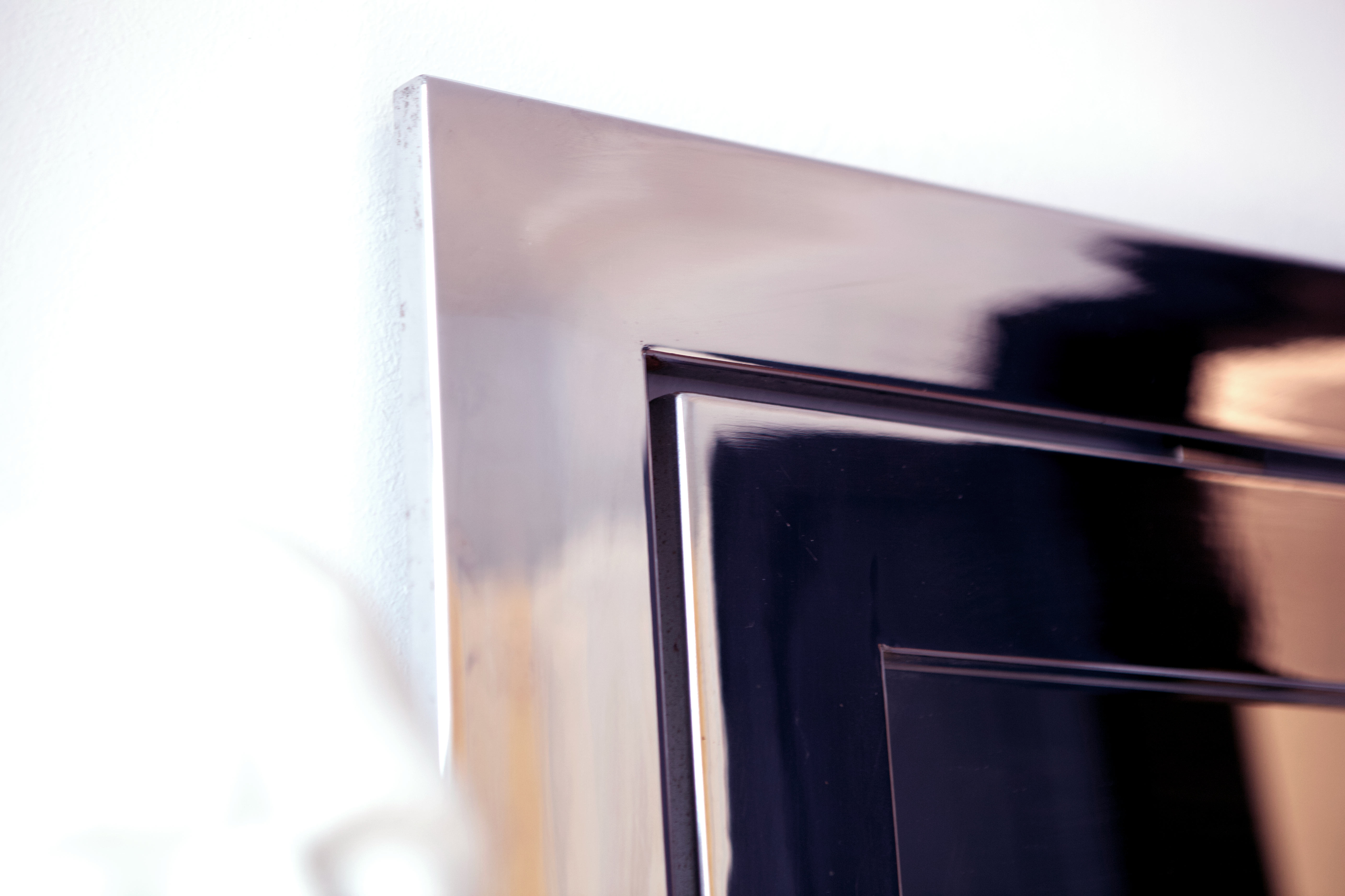 Square mirror in chromed steel, Italy 1960