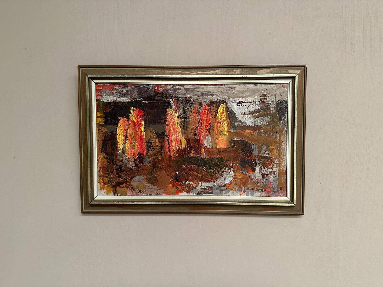 Huile sur toile originale suédoise – « Paysage » par Ingemar Callenberg – Signé – Vintage et encadré
