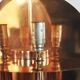 Suspension in copper gilded 8 lamps 1970 s