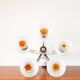 Chandelier Gaetano Sciolari, 5 lights, in Murano glass, Opaline and Amber, 1970.