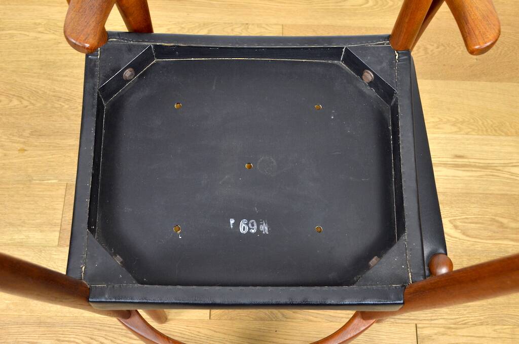 4 Fauteuils Danois en Teck Jacob Hermann  Randers Mobelfabrik 1960