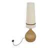 Grand lampadaire en rotin avec abat-jour, lampadaire vintage