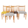 Set of 4 Vintage Beech Dining Chairs, 1950s Mid Century Modern, Germany