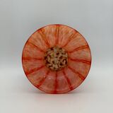 Orange and brown speckled glass vase, Clichy style