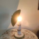 Olive green vintage lamp from the 1980s.