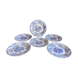 6 flat blue plates in iron earth CP