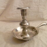 Candle holder with silver bronze deco handle