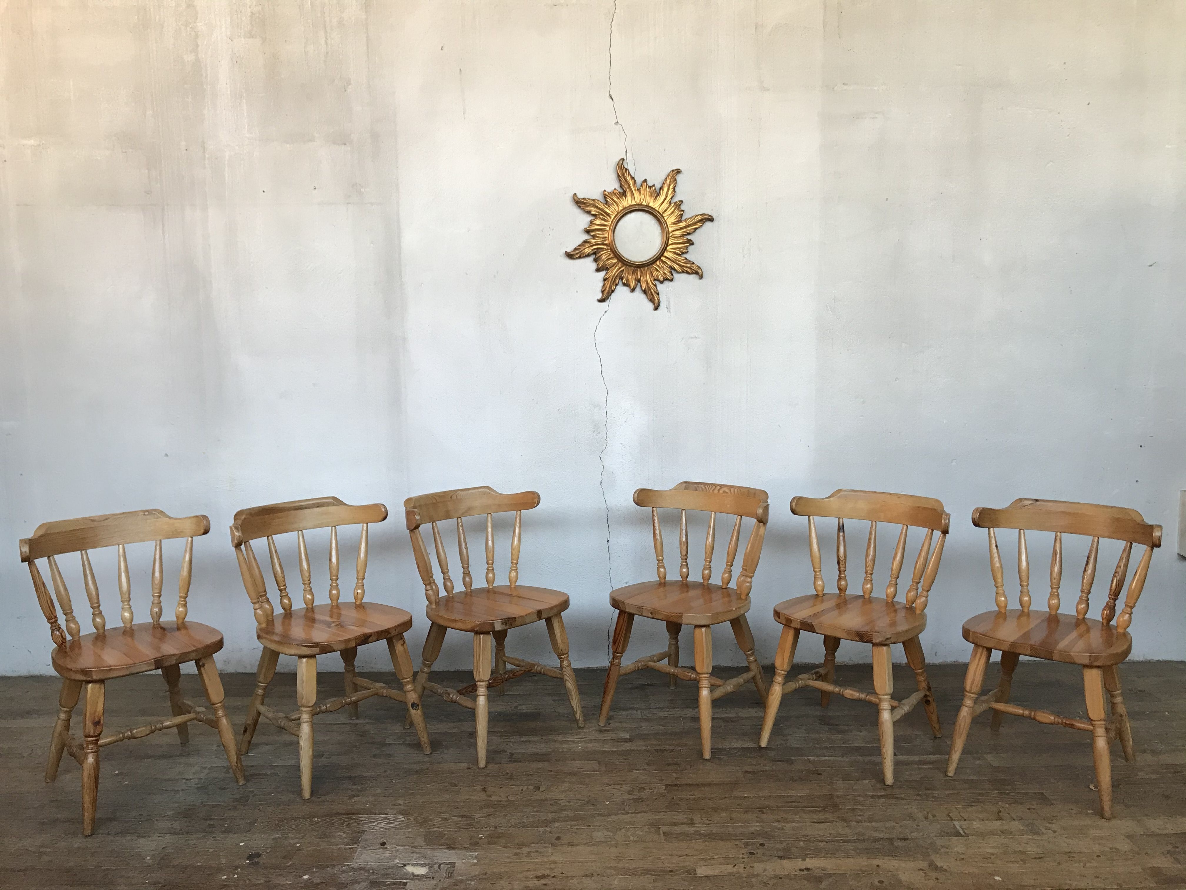 Set table and chairs pine 1950/1960