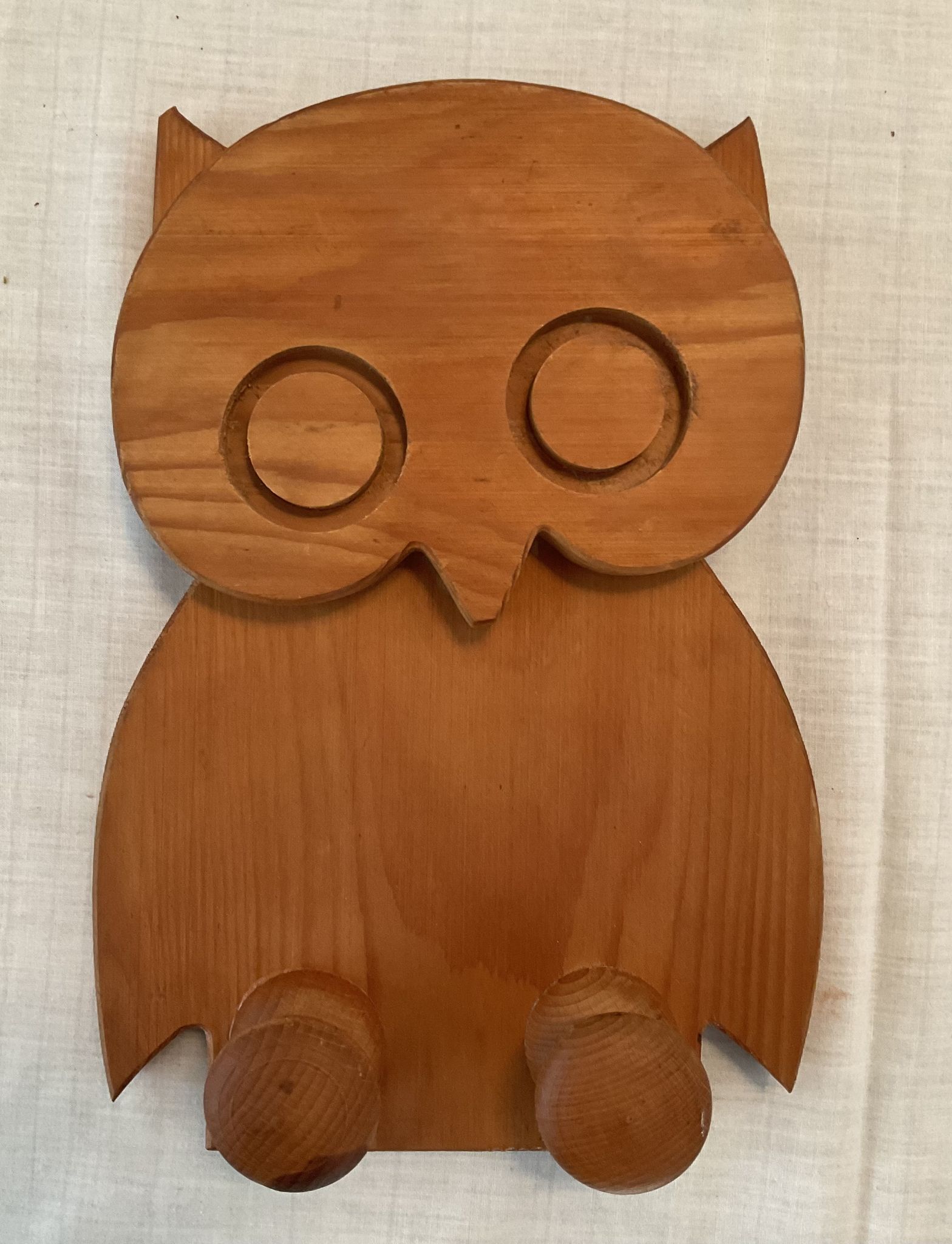 Porte manteau vintage hibou en bois