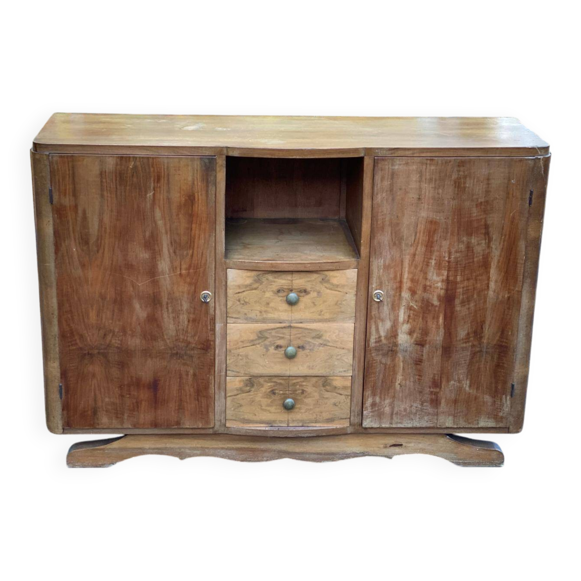 Louise Art Deco Buffet in Walnut Wood, 1950, 140cm