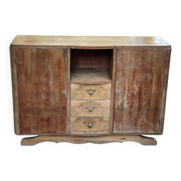 Buffet art déco Louise en Bois de noyer 1950 140cm