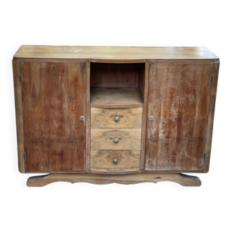 Louise Art Deco Buffet in Walnut Wood, 1950, 140cm
