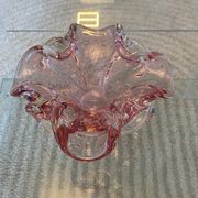 Vintage pink empty pocket ashtray in Murano by Barovier and Toso