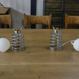 Pair of designer lamps, Spring model, by Ingo Maurer, 20th century