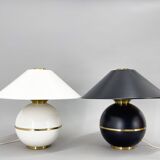 Pair of Mid-Century Brass & Metal Table Lamps by Napako, Czechoslovakia