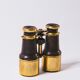 Pair of 1900 theater binoculars brass and restored leather