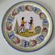 Large plate HB Henriot Quimper decor Tradition 32 cm