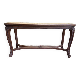 Banc - Banquette de piano en cannage Louis XV