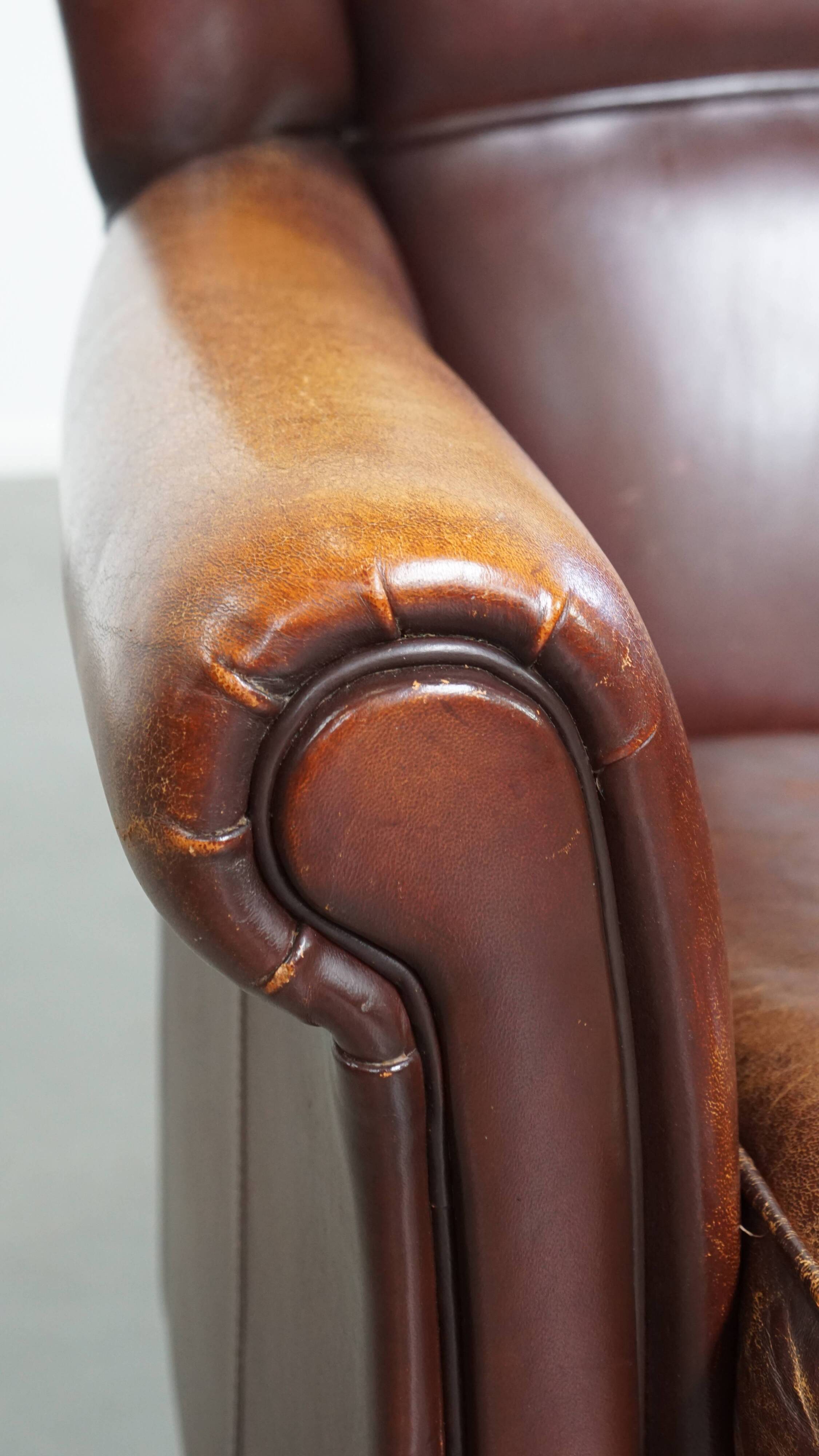 Sheepskin Leather Wingback Chair
