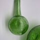 Service à liqueur Biot verre soufflé vert bullé carafe 6 verres plateau
