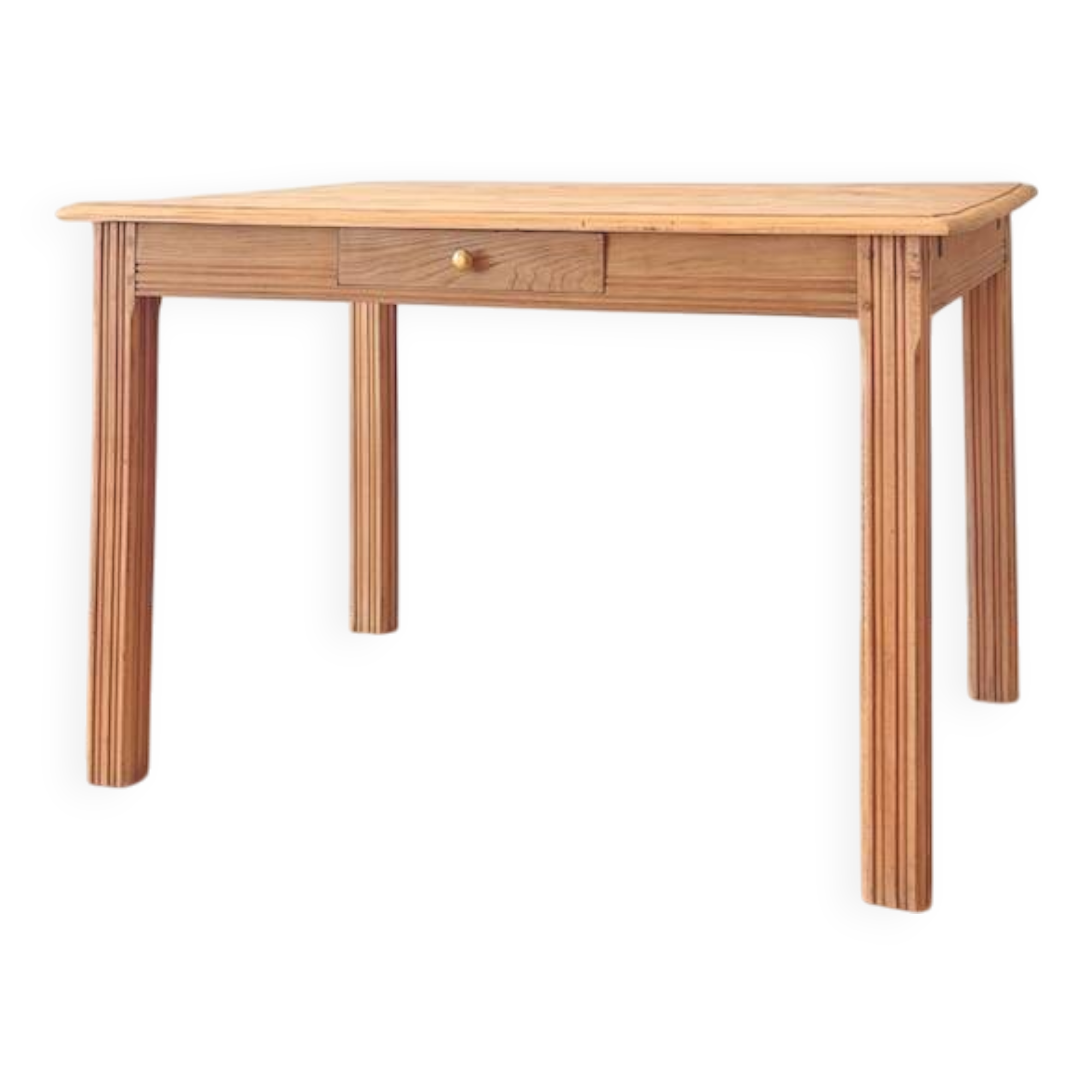 Art Deco sanded raw wood table