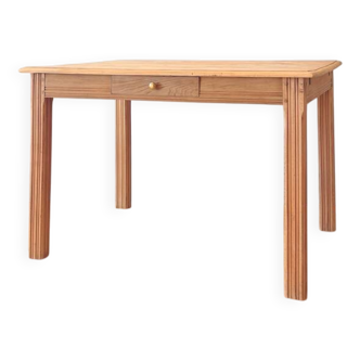 Art Deco sanded raw wood table