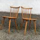 Pair of Scandinavian beech bistro chairs