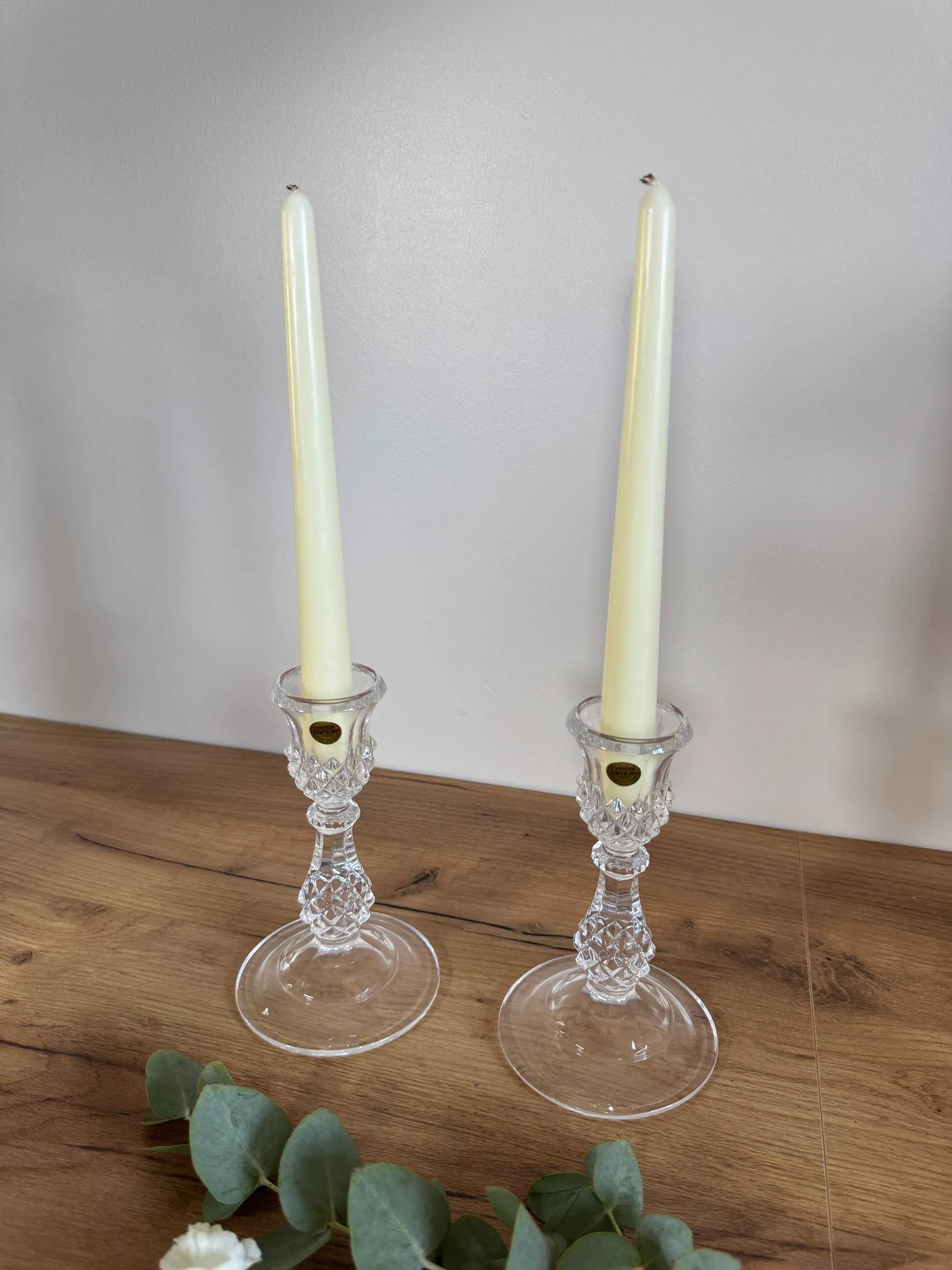 Lot of crystal candle holders