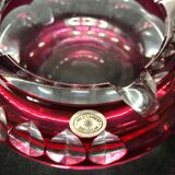 Val st Lambert ashtray in red crystal -sig