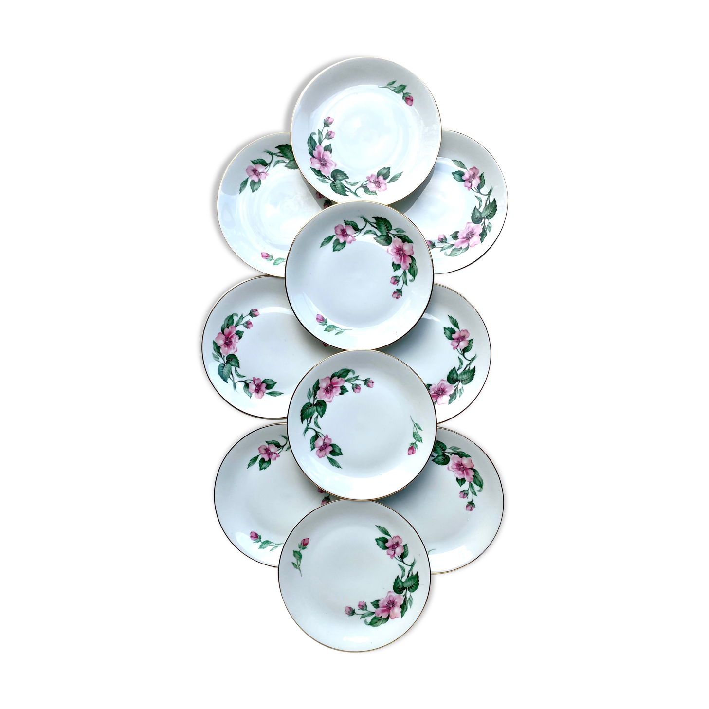 10 porcelain dessert plates