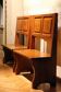 Vintage Italian Modern High Back Bench in Wood, 1950s