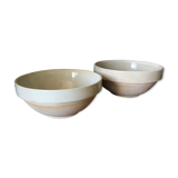 Enamelled sandstone salad bowls