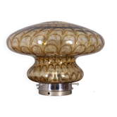 Lampe de table en verre ambre murano des années 1970, design italien