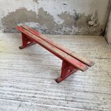 1950s oak bench with red patina, 2m