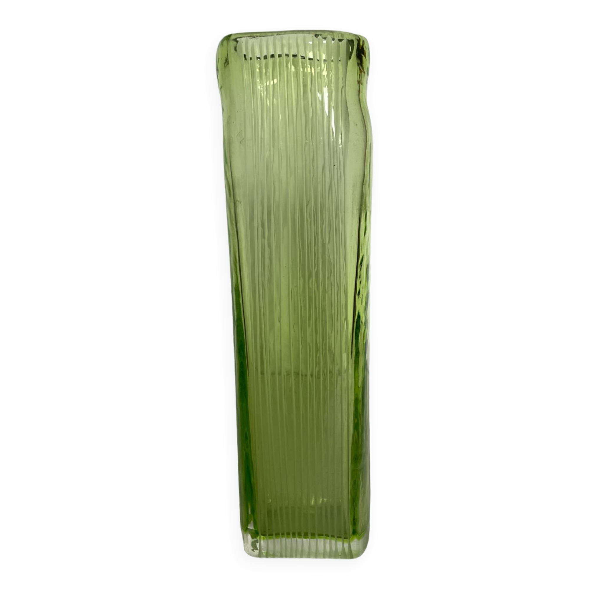 Green glass vase