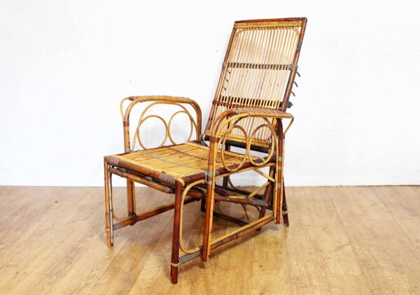 Fauteuil relax en rotin, Bauhaus 1930