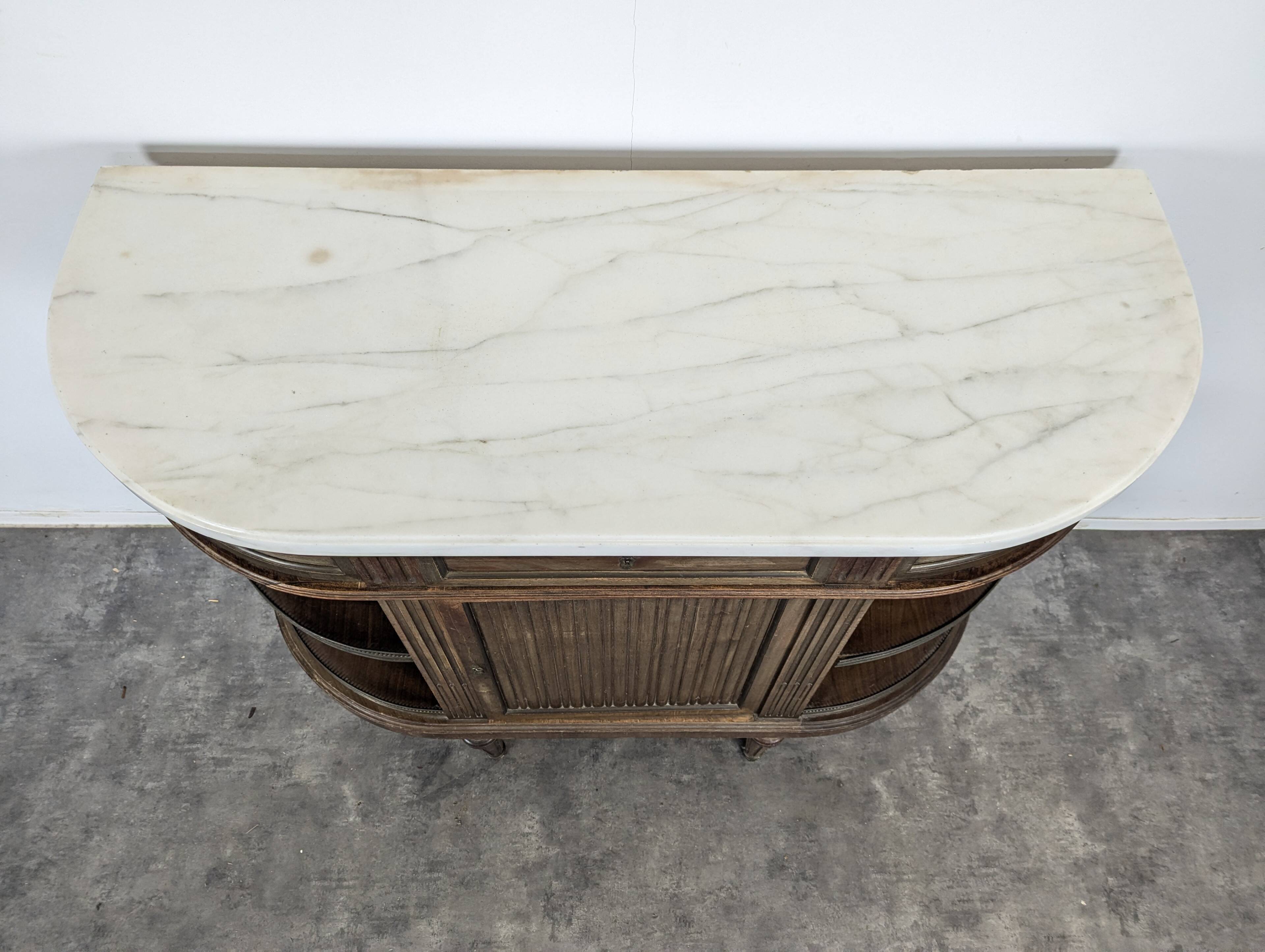 Louis XVI style dessert table in mahogany, late 19th century.