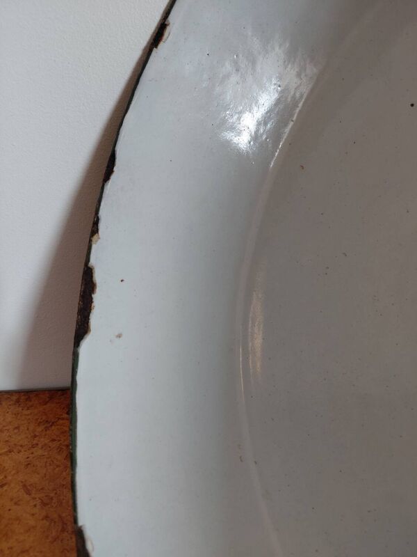 Lampe suspension Industrielle en E mail bleu et vert