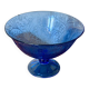 Bluish glass fruit bowl