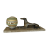 Art deco table lamp in marble and bronze dog figurine