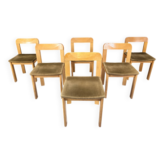 6 chaises de salle à manger brutalistes, années 1970