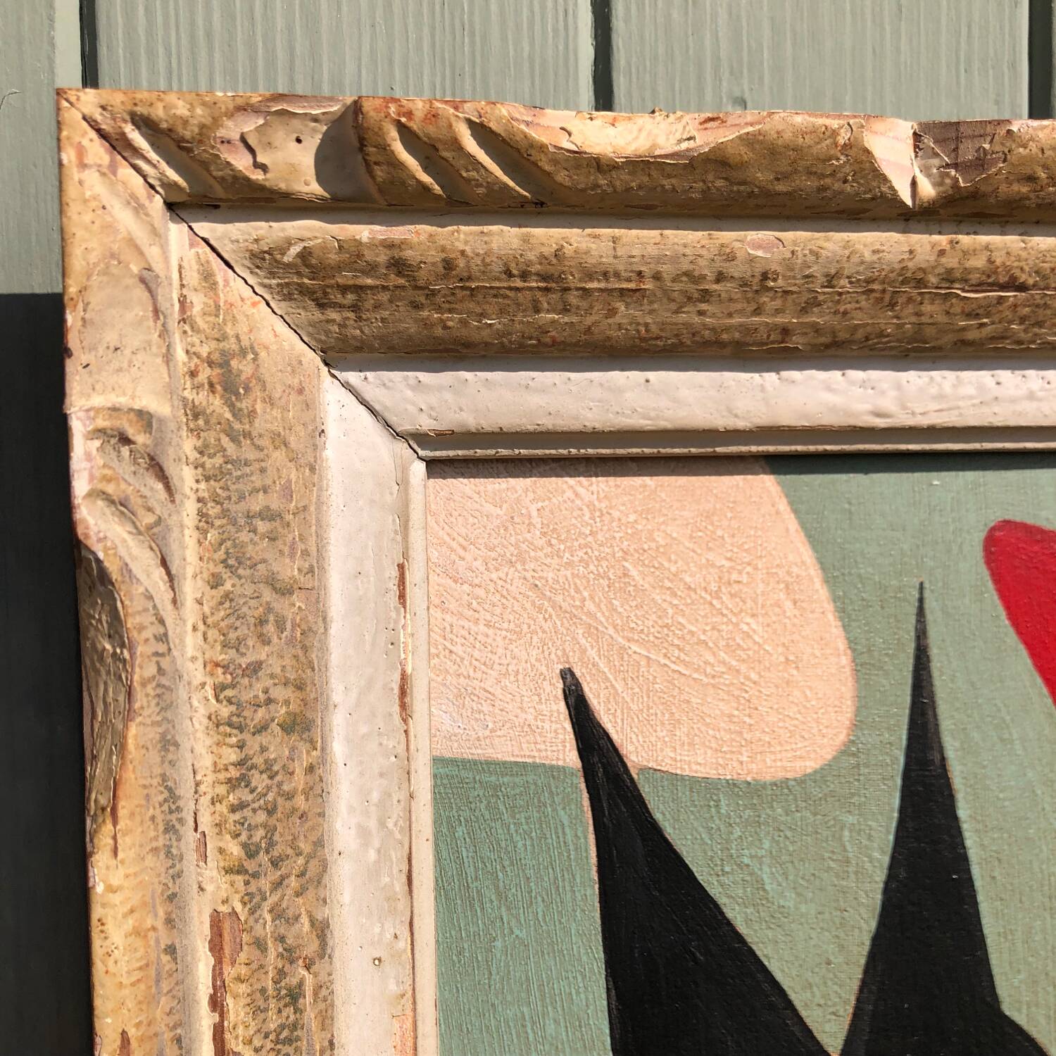 Abstract painting on wood panel