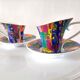 Paire de tasses et soucoupes design so french, décor du galion