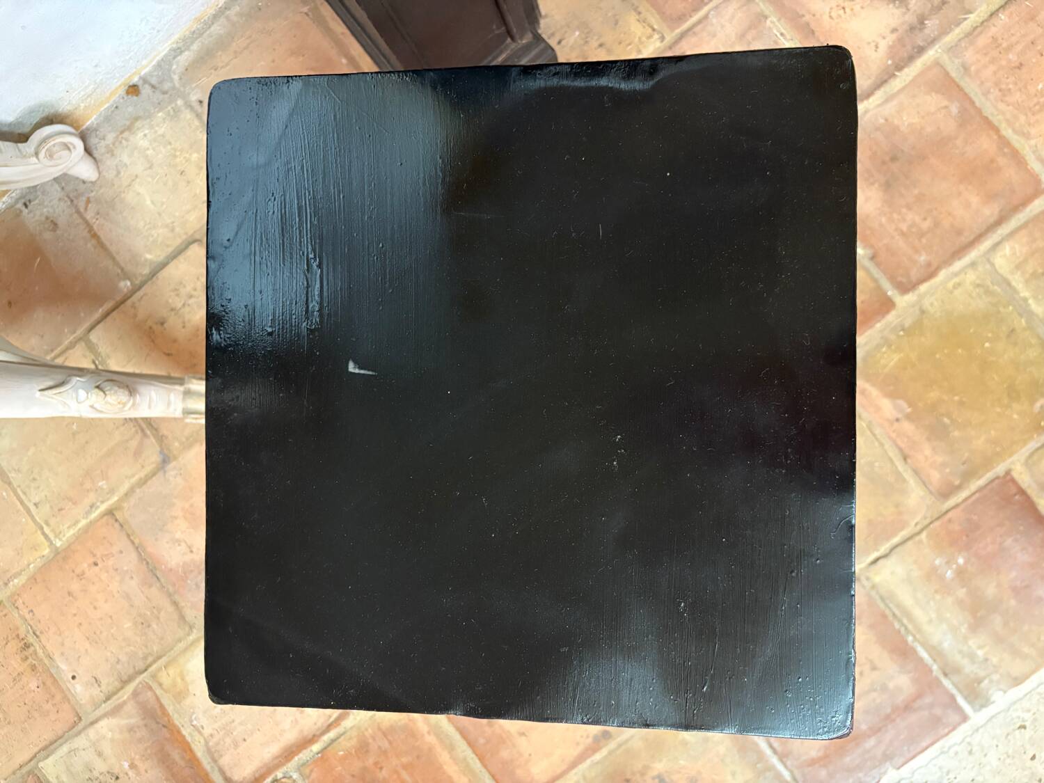 Pair of wrought iron side tables