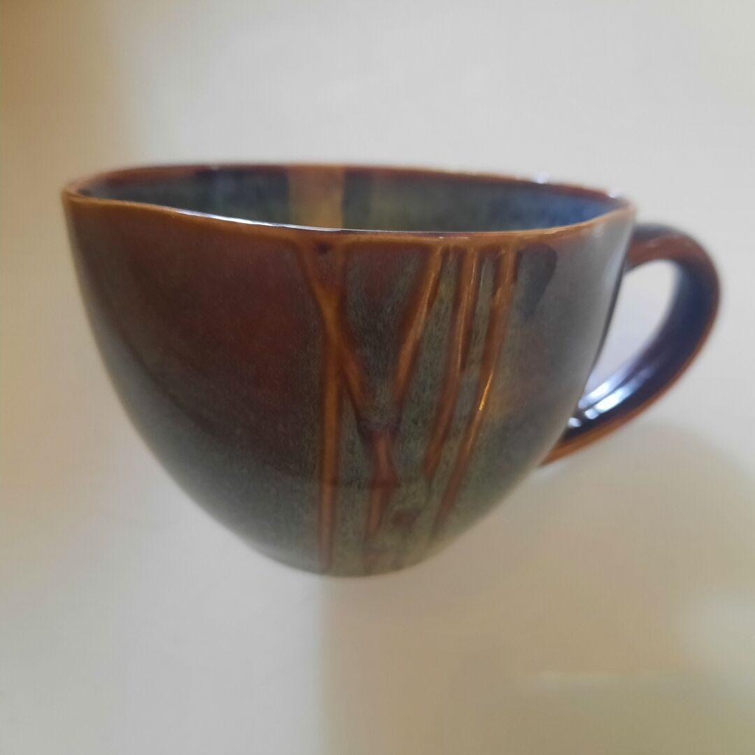 Rare Set 3 Coffee Cups and Saucers Médard De Noblat By Hualian Copenhagen Blue new condition