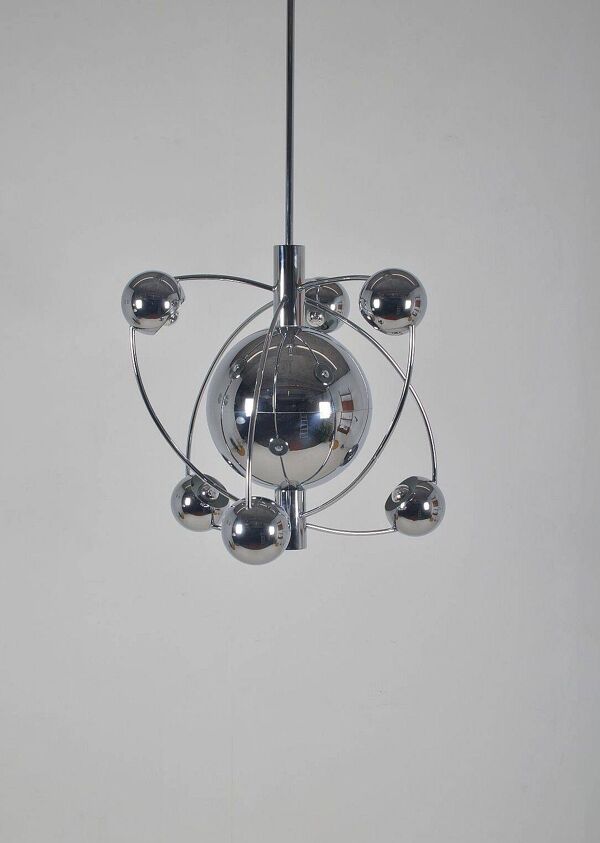 Chandelier 'Satellite' italien conçu par Goffredo Reggiani, années 1960.