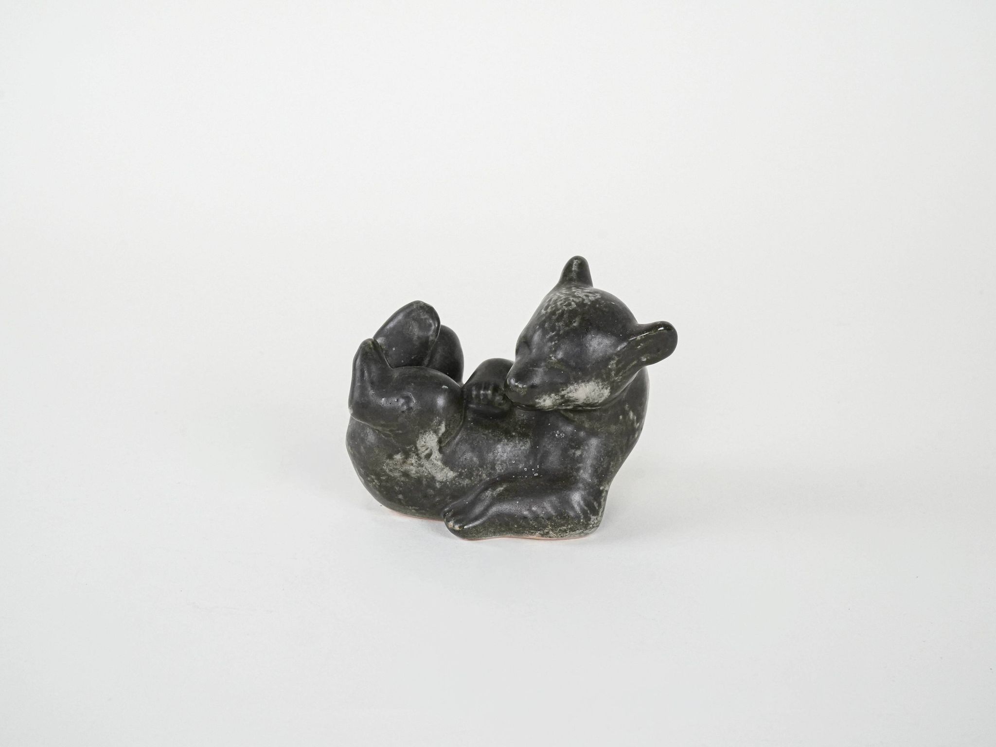 Ceramic teddy bear figurine, Danish design, 1960s, made in Denmark