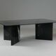 Black veined marble coffee table with smoked glass top, Italy 1970