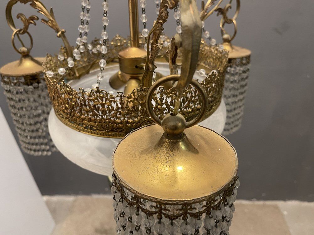 Antique italian liberty chandelier lamp, 1930s