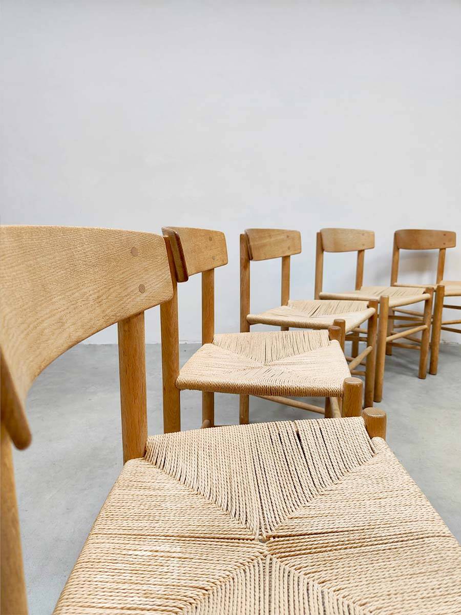 Vintage design oak dining chairs J39 Børge Mogensen